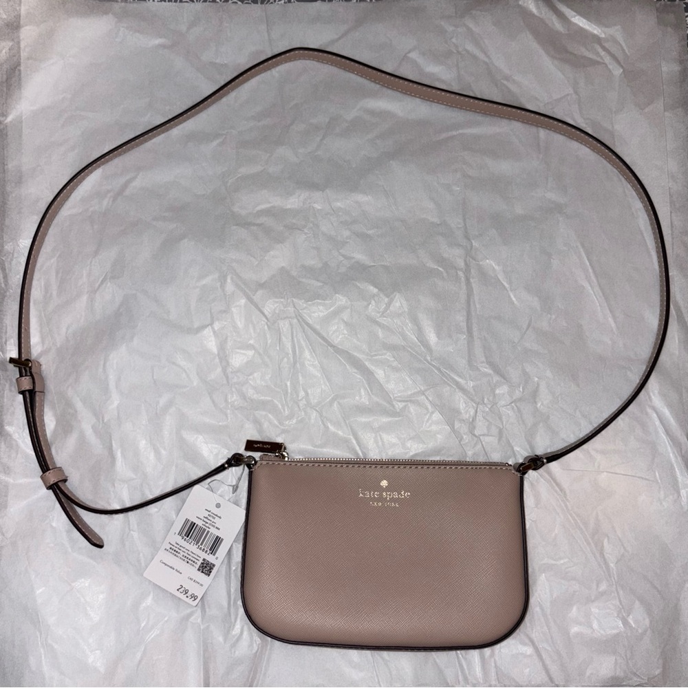 Kate Spade Warm Beige Schuyler Crossbody Bag with Adjustable Strap, NWT